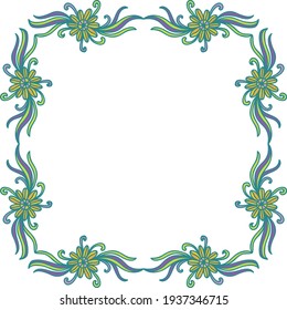 Decorative floral frame. Vector illustration