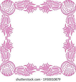 Decorative floral frame. Vector illustration