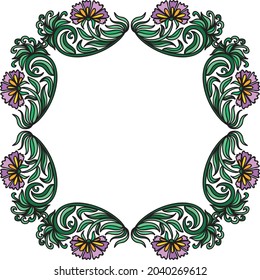 Decorative floral frame. Vector illustration