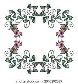 Decorative floral frame. Vector illustration