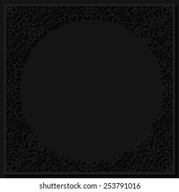 Decorative floral frame. Vector illustration 