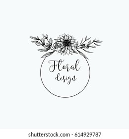 Decorative floral frame. Vector illustration.