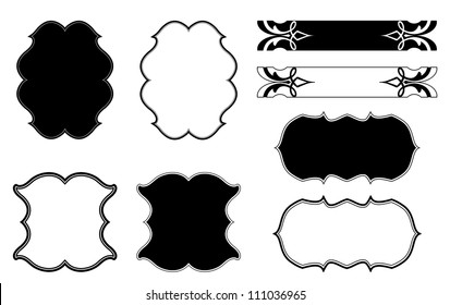 Decorative Floral frame. Vector set
