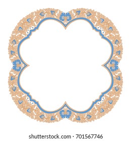 Decorative Floral Frame white background. Flower Design pattern.