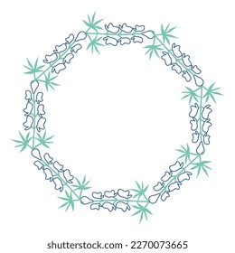 Decorative floral frame with wolfsbane