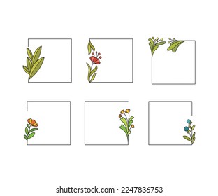 ilustración decorativa de marcos florales