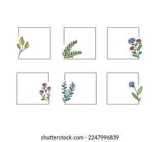 ilustración decorativa de marcos florales