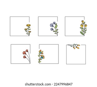 decorative floral frames set illustration