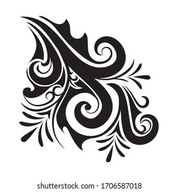 elemento decorativo de diseño gráfico floral, vectorial 
