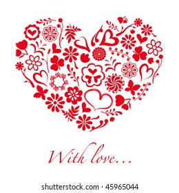 Decorative floral heart