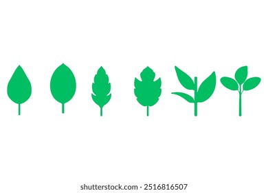 Decorative floral icon set. Nature design