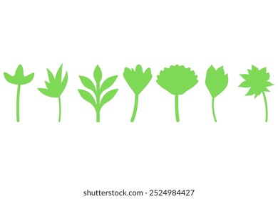Decorative floral icon set. Nature design