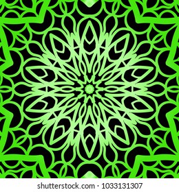 decorative floral lace ornament.Vector. texture for design, wallpaper, invitation card. Green, black color