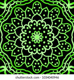decorative floral lace ornament.Vector. texture for design, wallpaper, invitation card. Green, black color