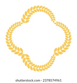 Decorative floral laurel wreath frame border vector design