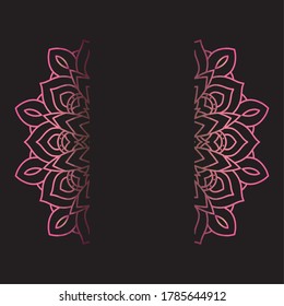 mandala floral decorativa con diseño de ilustración vectorial de fondo negro