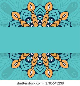 decorative floral mandala with blue background vector illustration design