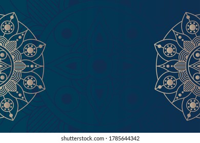 decorative floral mandala with blue background vector illustration design
