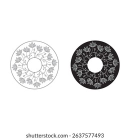 Decorative Floral Mandala Logo with Intricate Design Elements