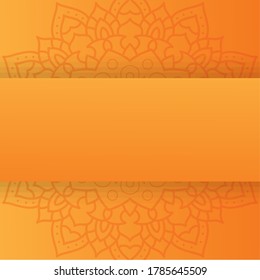 decorative floral mandala with orange background vector illustration design