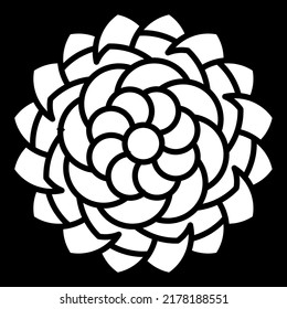 Decorative floral mandala pattern white stencil. Good mood doodles sketch. EPS8 #43