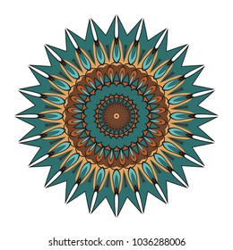 Decorative floral mandala. vector illustration. Tribal Ethnic Arabic, Indian, motif. for interior design, wallpaper, invitation