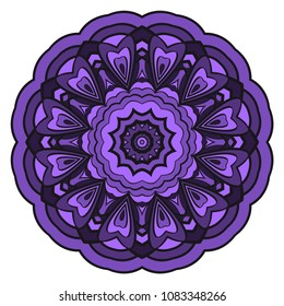 Decorative floral mandala. vector illustration. Tribal Ethnic Arabic, Indian, motif. for fashion print design, wallpaper, invitation