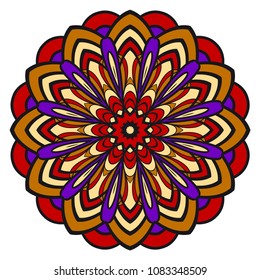 Decorative floral mandala. vector illustration. Tribal Ethnic Arabic, Indian, motif. for fashion print design, wallpaper, invitation
