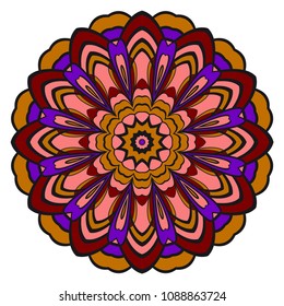 Decorative floral mandala. vector illustration. Tribal Ethnic Arabic, Indian, motif. for fashion print design, wallpaper, invitation