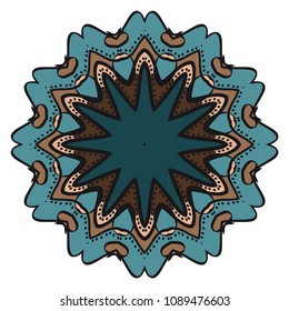 Decorative floral mandala. vector illustration. Tribal Ethnic Arabic, Indian, motif. for fashion print design, wallpaper, magic invitation
