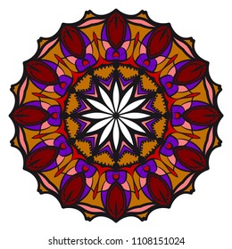 Decorative floral mandala. vector illustration. Tribal Ethnic Arabic, Indian, motif. for fashion print design, wallpaper, magic invitation