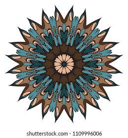 Decorative floral mandala. vector illustration. Tribal Ethnic Arabic, Indian, motif. for fashion print design, wallpaper, magic invitation