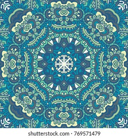 Decorative floral mandala vintage medallion ornamental seamless pattern