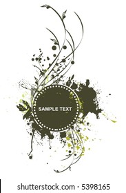 decorative floral medallion & grunge elements,vector