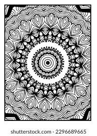 Decorative floral mehndi design style coloring book page illustration hand drawn