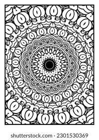 Decorative floral mehndi design style coloring book page illustration hand drawn