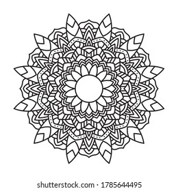 decorative floral monochrome mandala ethnicity artistic icon vector illustration design