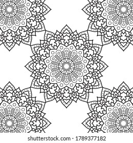 decorative floral monochrome mandala ethnicity pattern background vector illustration design