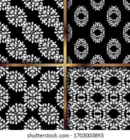 Decorative floral monohrome seamless pattern in ornamental style. Vector damask illustration for any design