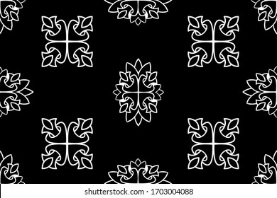 Decorativo monocromo floral sin fisuras en estilo ornamental. Ilustración del amortiguador de vectores para cualquier diseño