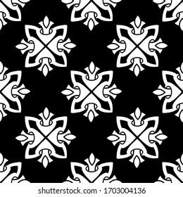 Decorativo monocromo floral sin fisuras en estilo ornamental. Ilustración del amortiguador de vectores para cualquier diseño