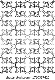 Decorativo patrón monocromo floral sin fisuras en estilo moderno damasco ornamental. Diseño elegante de la superficie de tejas vectoriales. Negro ornamentado sobre fondo blanco