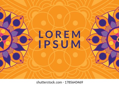 decorative floral orange mandala ethnicity artistic icon vector illustration design