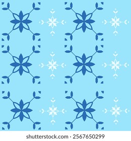 decorative floral ornament backdrop baroque style, porcelain pottery, cute blue and white ceramic background for design texture, tile, silk and fabric, vintage damask pattern seamless wallpaper vector