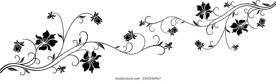 decorative floral ornament design for interior