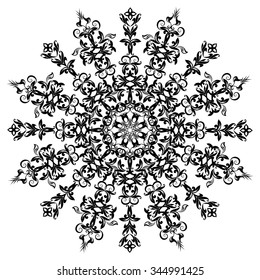 Decorative floral ornament in East style. Vector design elements in a traditional Oriental style. Rosette
