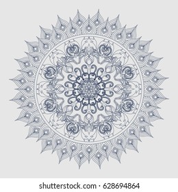 Decorative floral ornament in East style. Mandala. Vector design elements in a traditional Oriental style.