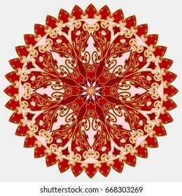 Decorative floral ornament in East style. Mandala. Vector design elements in a traditional Oriental style.