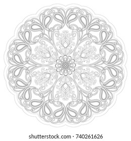 Decorative floral ornament in East style. Flower Mandalas. A template for coloring. Vector design elements in a traditional Oriental style.