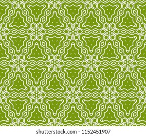 Decorative floral ornament modern pattern. for interior design, textile, wallpaper. seamless vector illustration. Green, silver color
